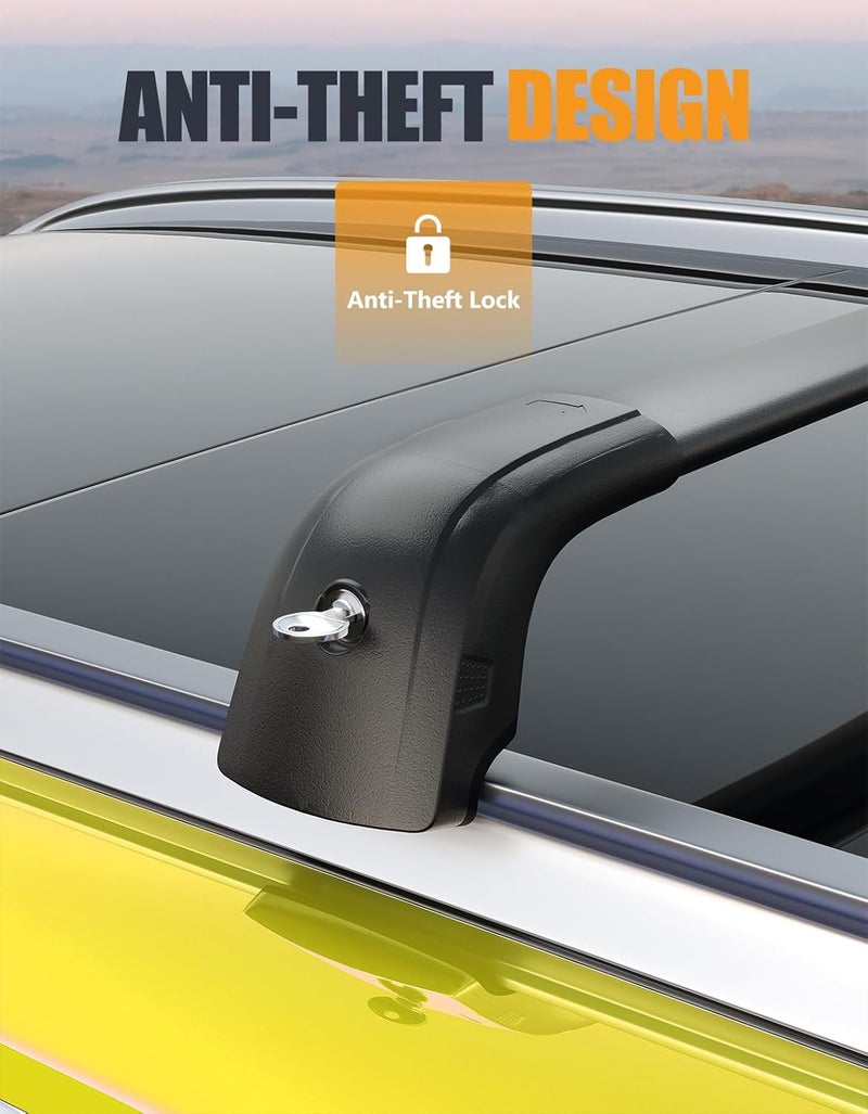 KINGGERI 220lbs Lockable Roof Rack Cross Bars Compatible with Volvo XC60 XC-60 2018-2026, Heavy Duty Anti-Theft Aluminum Roof Rails Crossbars Rooftop Accessories Luggage Racks Carrier - Image 4